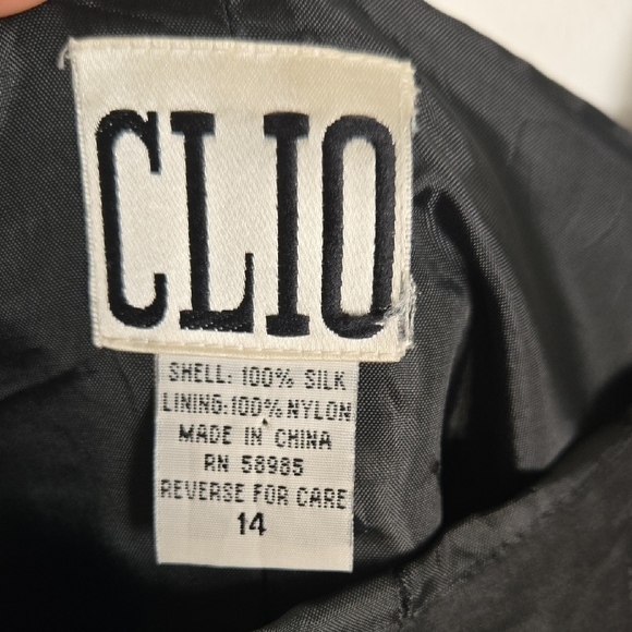 Vintage Clio Black 100% Silk Maxi Skirt Tassel Hem '90s Phoebe Buffay Aesthetic - Picture 2 of 7